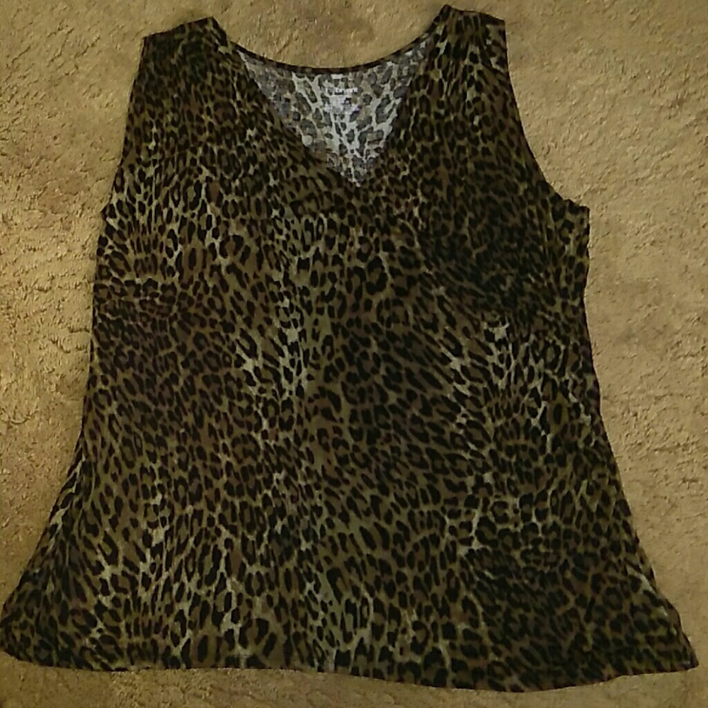EUC Lane Bryant Leopard Print Wrap tank top